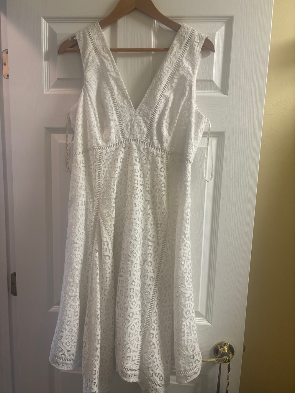 Lilly Pulitzer White V-Neck Lace Fit-and-Flare Dress